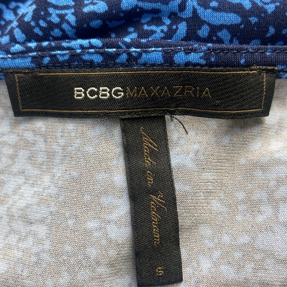 BCBG Maxazria blue black tunic dress top relaxed fit - Picture 4 of 12